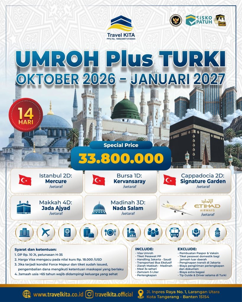 UMROH Plus TURKI OKTOBER 2026 – JANUARI 2027