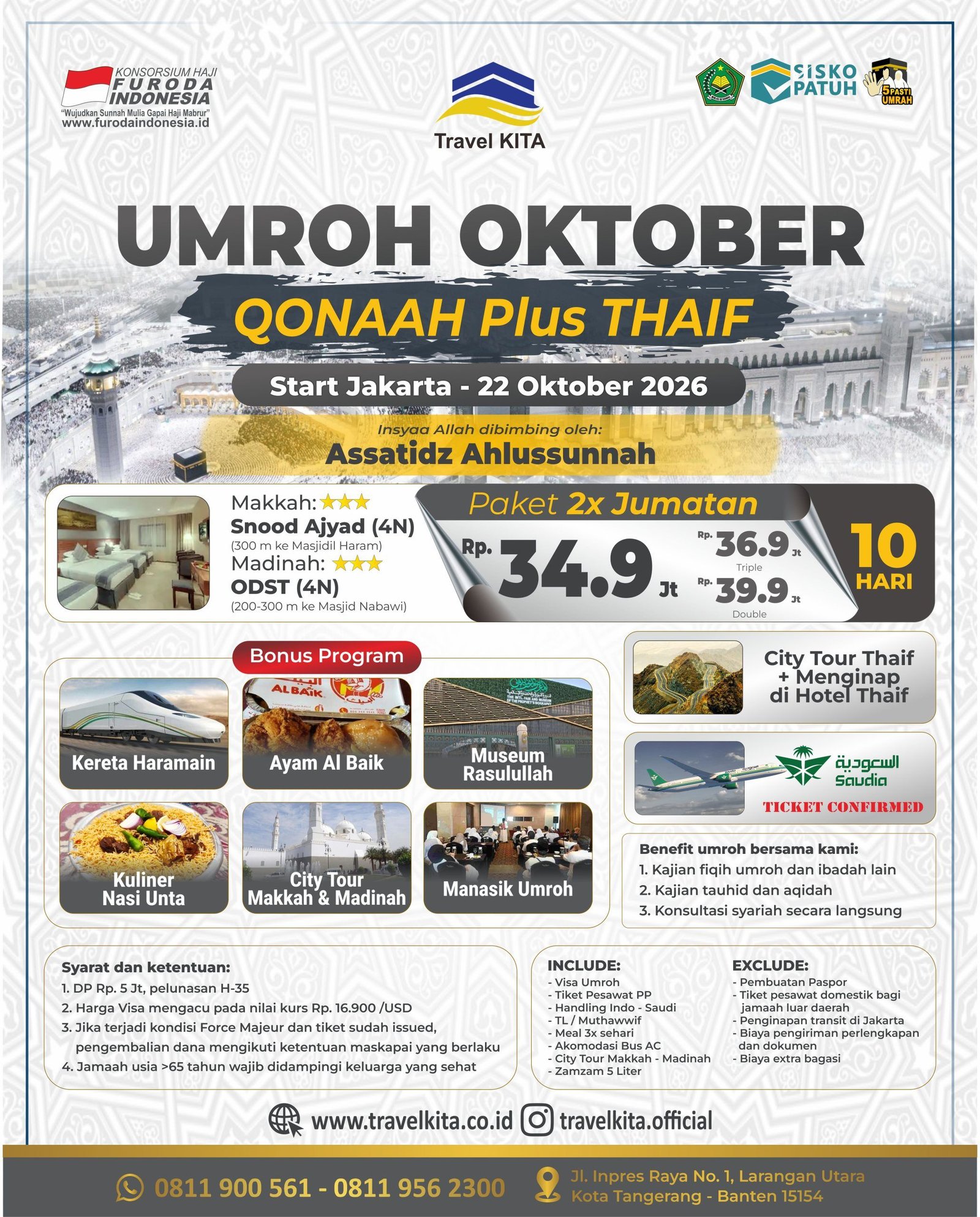UMROH OKTOBER QONAAH Plus THAIF