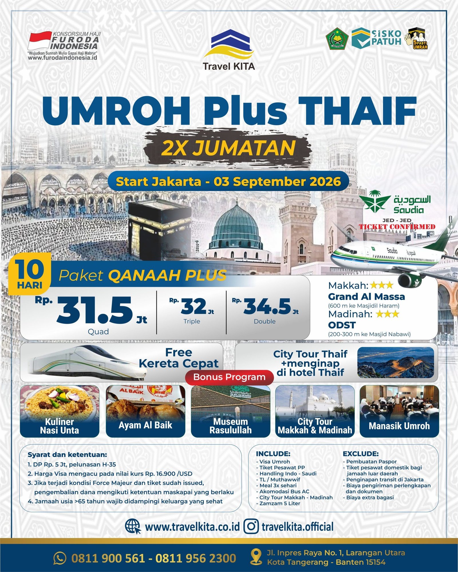 UMROH Plus THAIF 2X JUMATAN