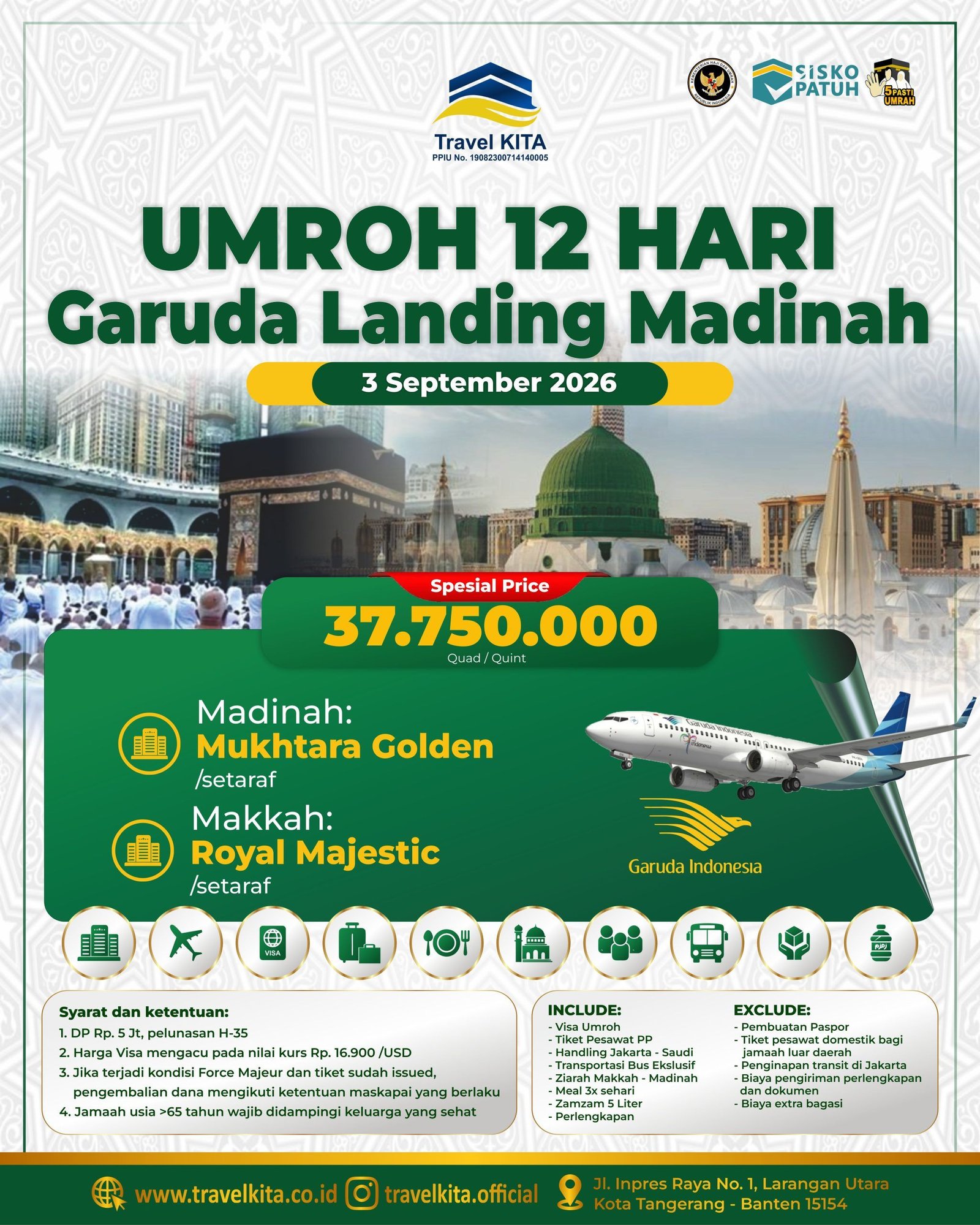 UMROH 12 HARI GARUDA LANDING MADINAH