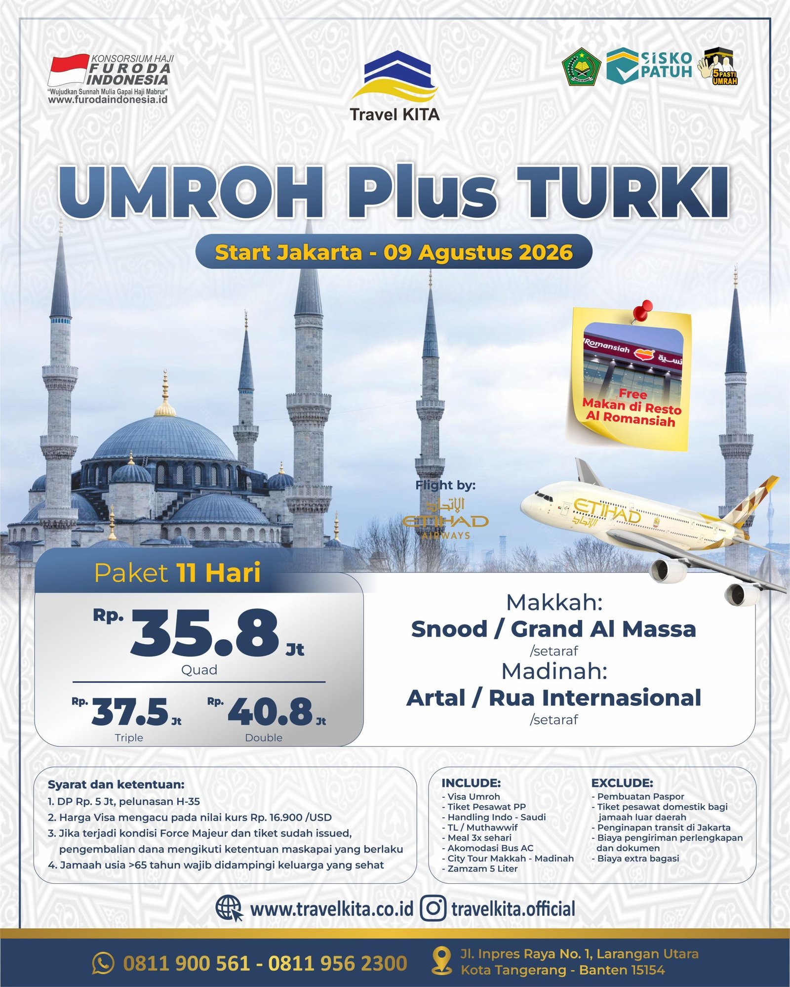 UMROH Plus TURKI AGUSTUS 2026