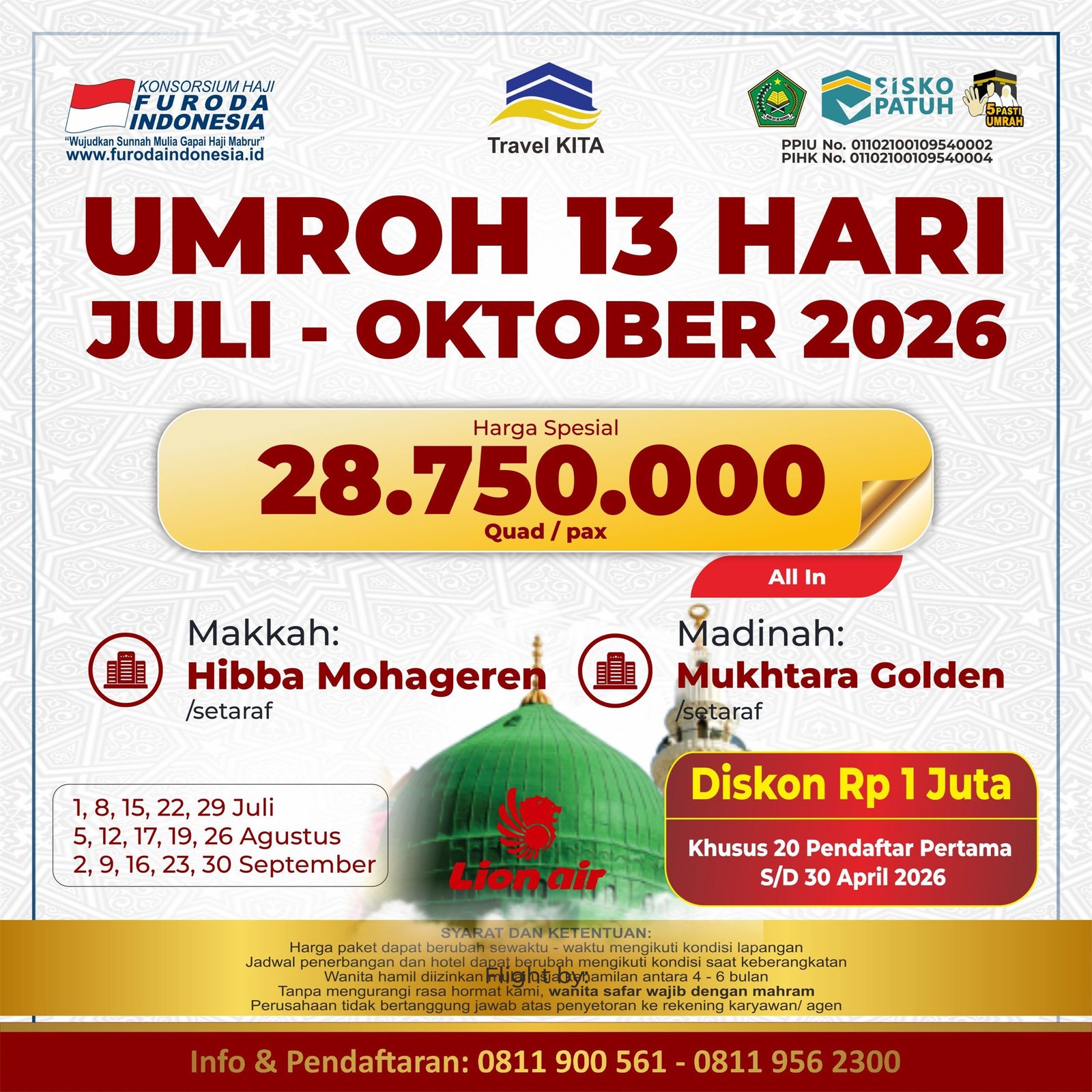 UMROH 13 HARI JULI – OKTOBER